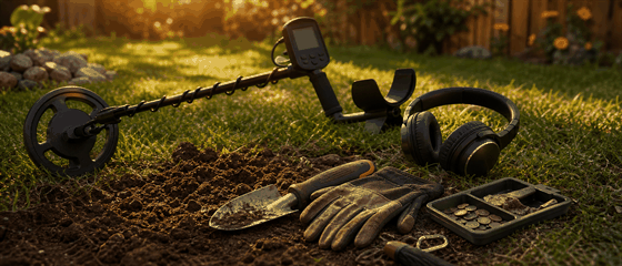Backyard Prospectors themed Audible listening scene